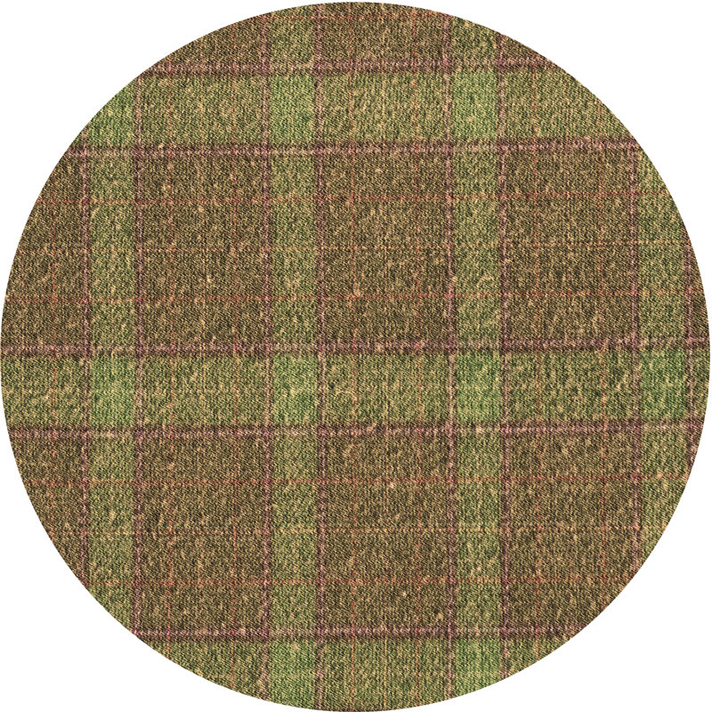 Huddleston Performance Wool Plaid Indoor Rug, Round 4'
