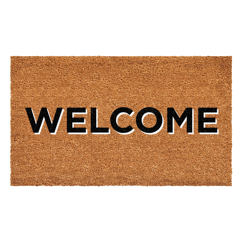 Tapis d'entrée extérieur antidérapant Retro Block Welcome, L 17 po x L 29 po