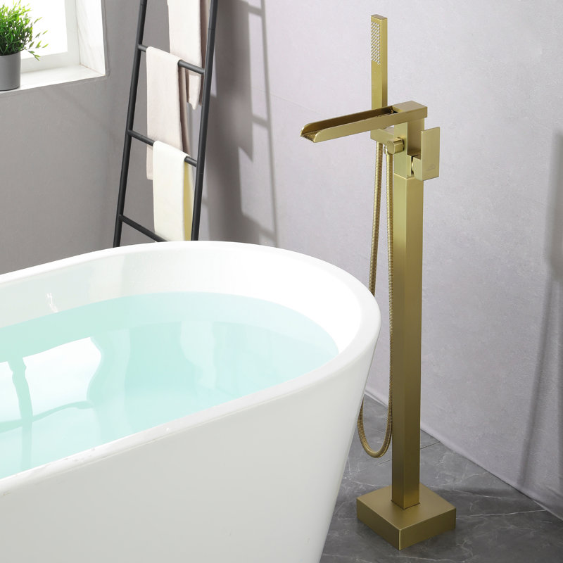 1 Handle Floor Clawfoot Tub Faucet with Diverter