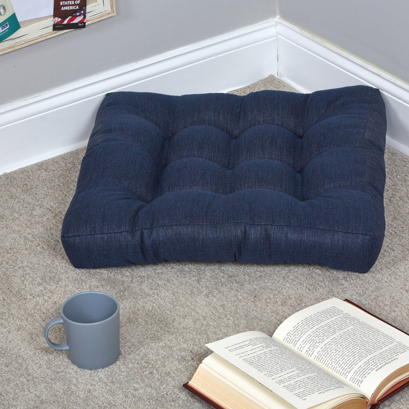 Non-Slip Square Extra Thick Floor Cushion, Indigo