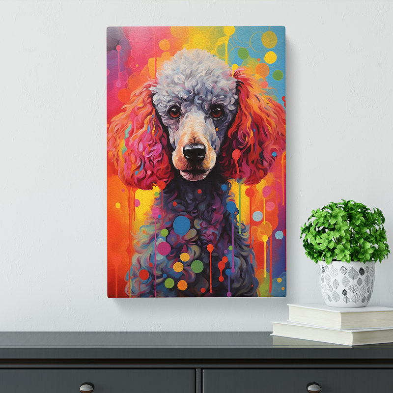 Poodle Hard Edge - Wrapped Canvas, 60cm H x 40cm W x 3cm D