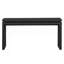 Console de 60 po de style maison de campagne noire - Table d'entrée en bois rétro avec suspension à double planche, bois massif et panneau de fibres à densité moyenne, table de salon-1122483294