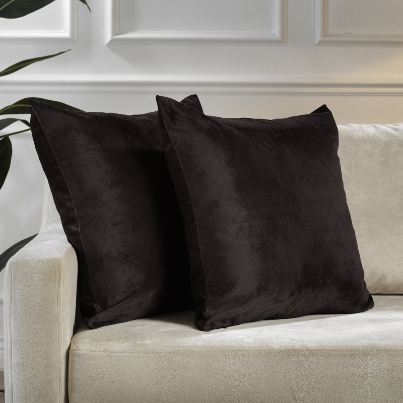 Matte Velvet Pillow Cover, 12" x 12", 26 Dark Brown
