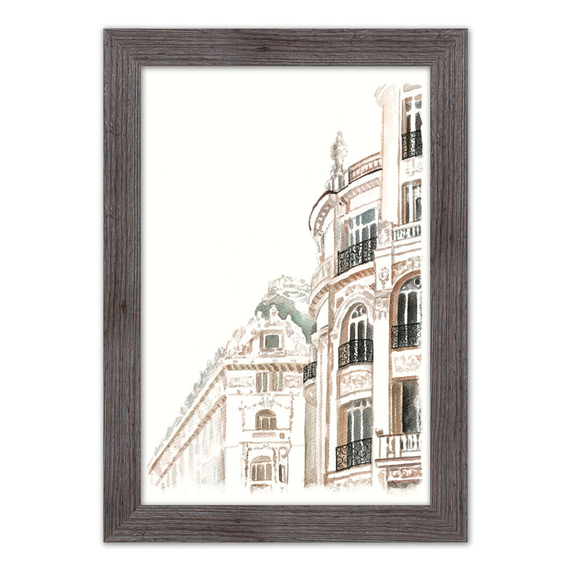 Bâtiments - Peinture sur toile encadrée, Gris