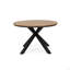 Table de salle à manger d'extérieur, plateau en teck et pieds en métal noir