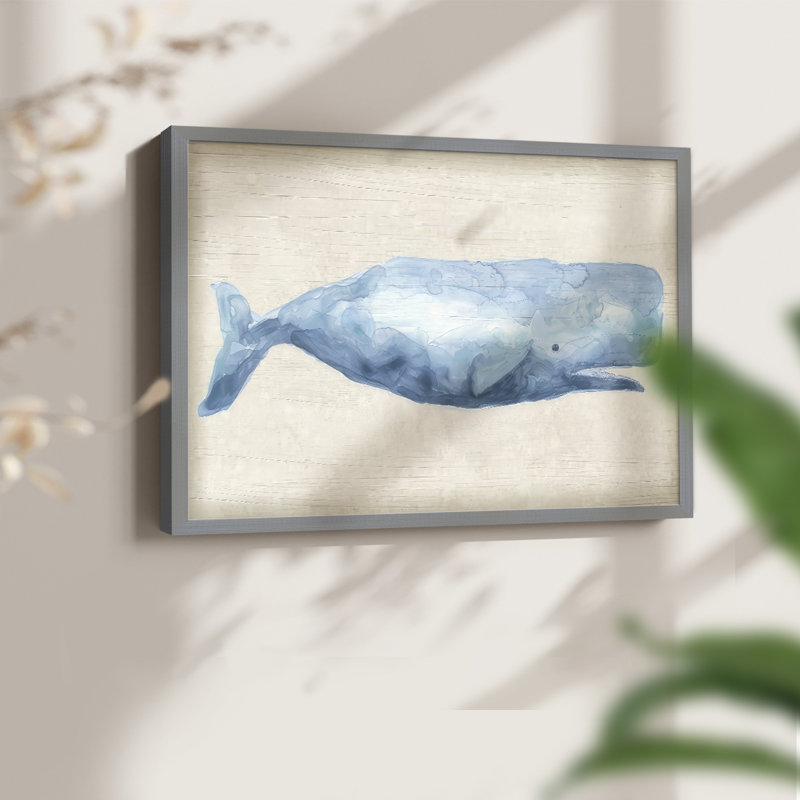 Rustic Whale I -Framed Print - Restickable, Gris, H 16 po x l 20 po