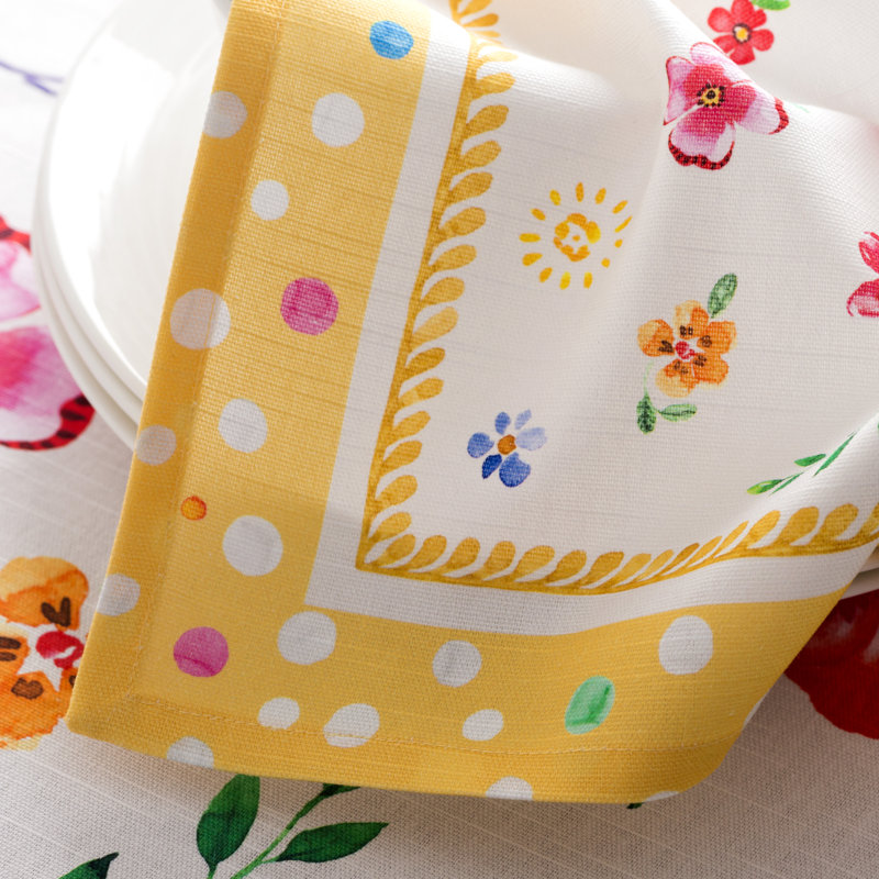 Cotton Floral Square Napkin