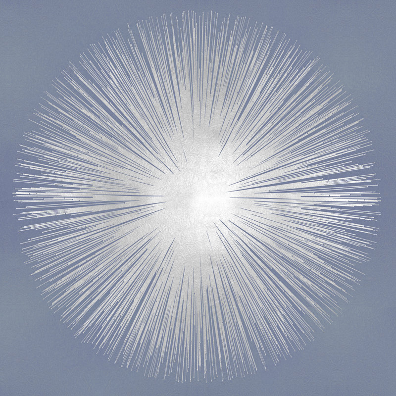 Silver Sunburst On Gray I by Abby Young - Wrapped Canvas Art Prints, 122cm H x 122cm W
