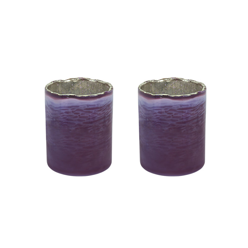 3'' H Glass Tabletop Votive Holder, Purple