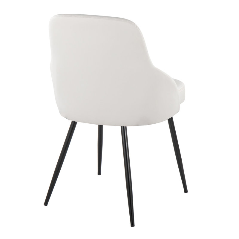 Chaise rembourrée York en métal chromé et similicuir blanc York - ensemble de 2, Blanc, Noir