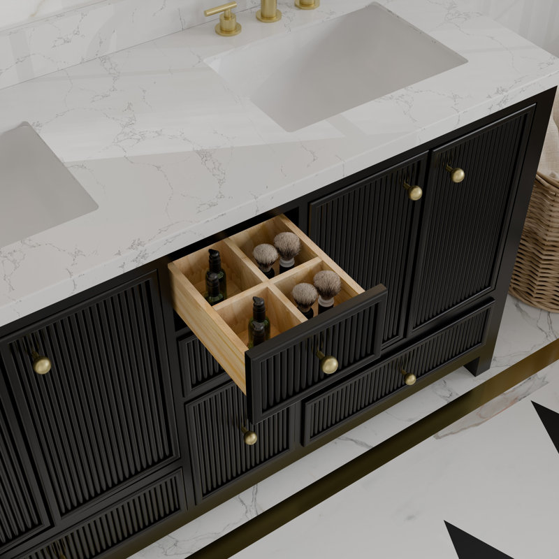 Meuble-lavabo Corena, Noir classique