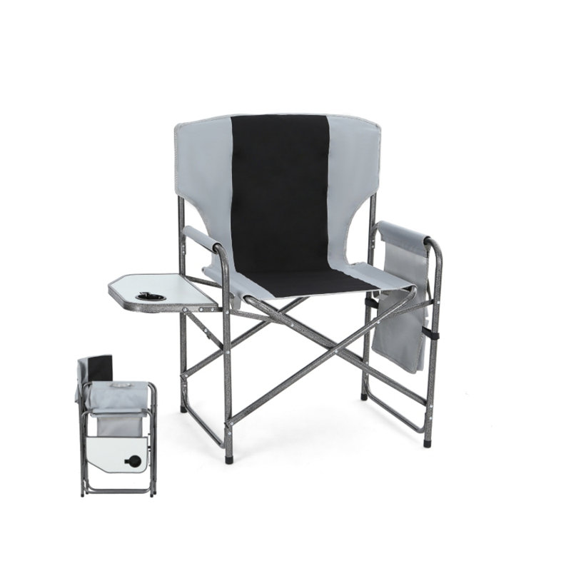 Foldable Aluminum Director’s Chair with Side Table & Pocket – Heavy-Duty, Lightweight Seating for Indoor & Outdoor Use