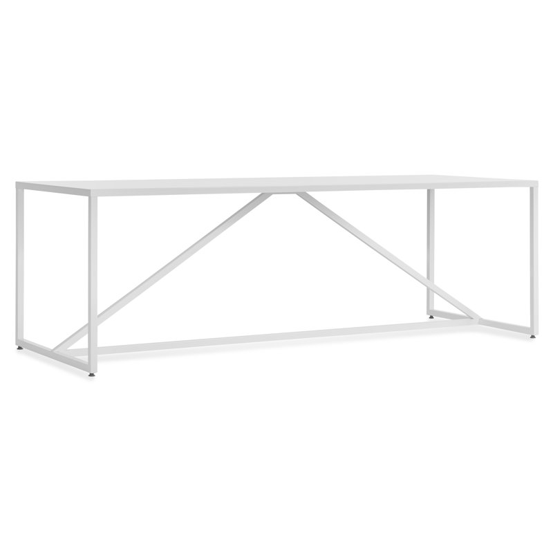 Strut Dining Table, White, 35" W x 90" L, Bar (40" Height)