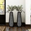 Vase de plancher noir très grand décoratif fait à la main moderne H 30 po (ensemble de 2)-1179809784-1179809783