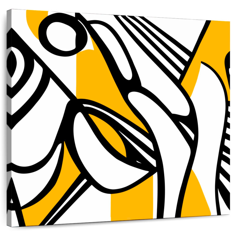 Avery Black And Yellow Lines, 20" H x 20" W