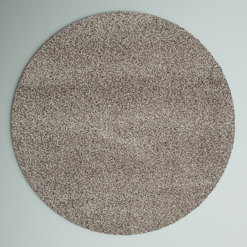 Assar Area Rug, Round 7', Ivory/Gray
