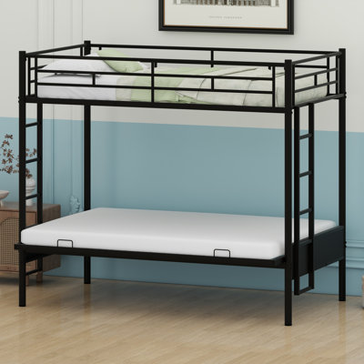 All-in-One Metal Bunk Bed, Multi-Function Design