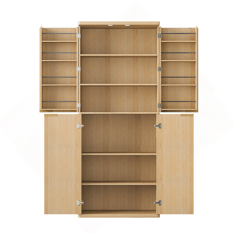 Armoire de rangement de cuisine avec portes, tablette pour la cuisine et la salle à manger, Chêne