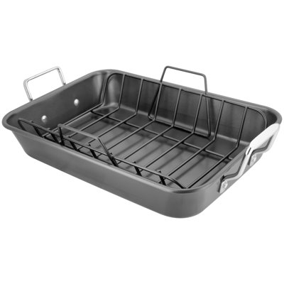 Stellar Speciality Cookware Non-Stick Stainless Steel Roasting Pan with Rack
