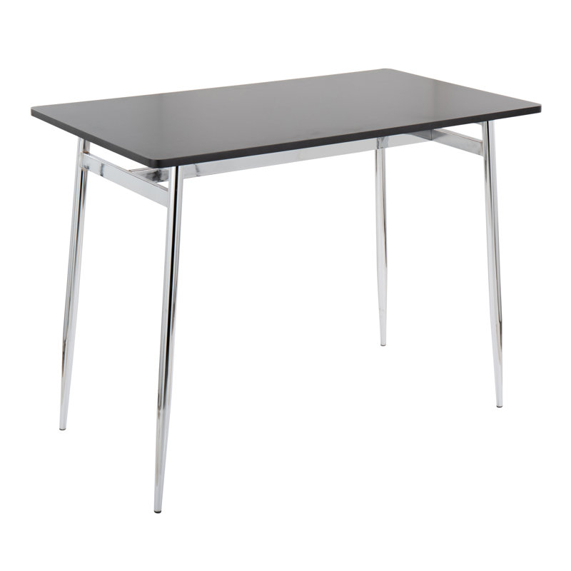 Billiejoe Metal Base Dining Table, Black, Chrome