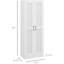 Armoire de 69 po de hauteur, garde-manger blanc avec mécanisme de fermeture en douceur et tablette d'aspect moderne, conception robuste