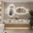 Lunara UL Certified Asymmetrical Frontlit&Backlit LED Bathroom Vanity Mirror, Irregular Wall Mirror with 4mm Tempered Glass, Dimmable-1433478513