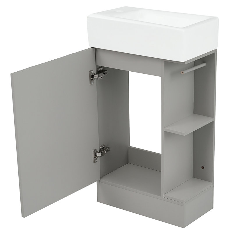 18.6" Bathroom Vanity With Sink, Gray
