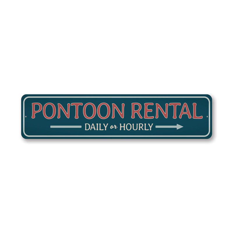 Enseigne ponton en aluminium, H 4 po x l 18 po x P 0,04 po