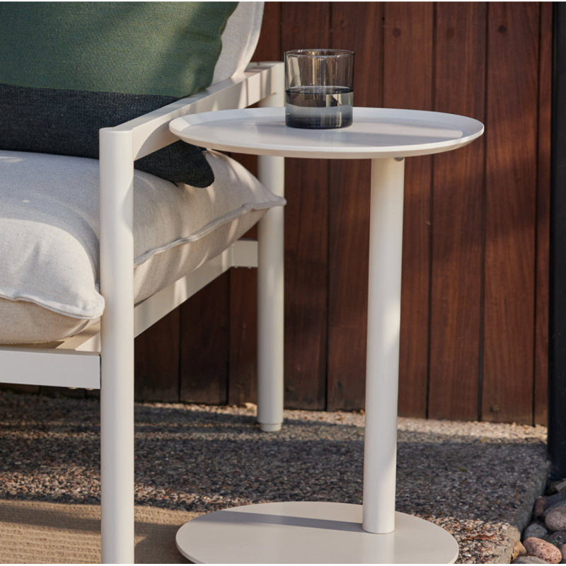 Terra Outdoor Circular Side Table, Putty