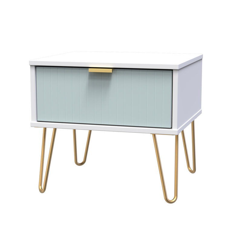 Beranda 45cm W Manufactured Wood Bedside Table, Duck/White