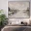 Très grand art mural imprimé sur toile - Paysage de lac gris brumeux, décor de chambre minimaliste - "Assemblage requis (cadre non fini)"-130840112