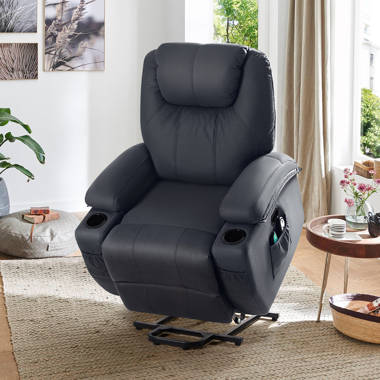 Latitude Run® Faux Leather Power Lift Recliner Chair, Heat and