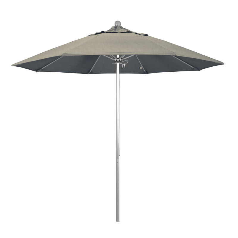 Parasol de marché 9 pi Hibo, Sunbrella® à tissage uni palette colombe