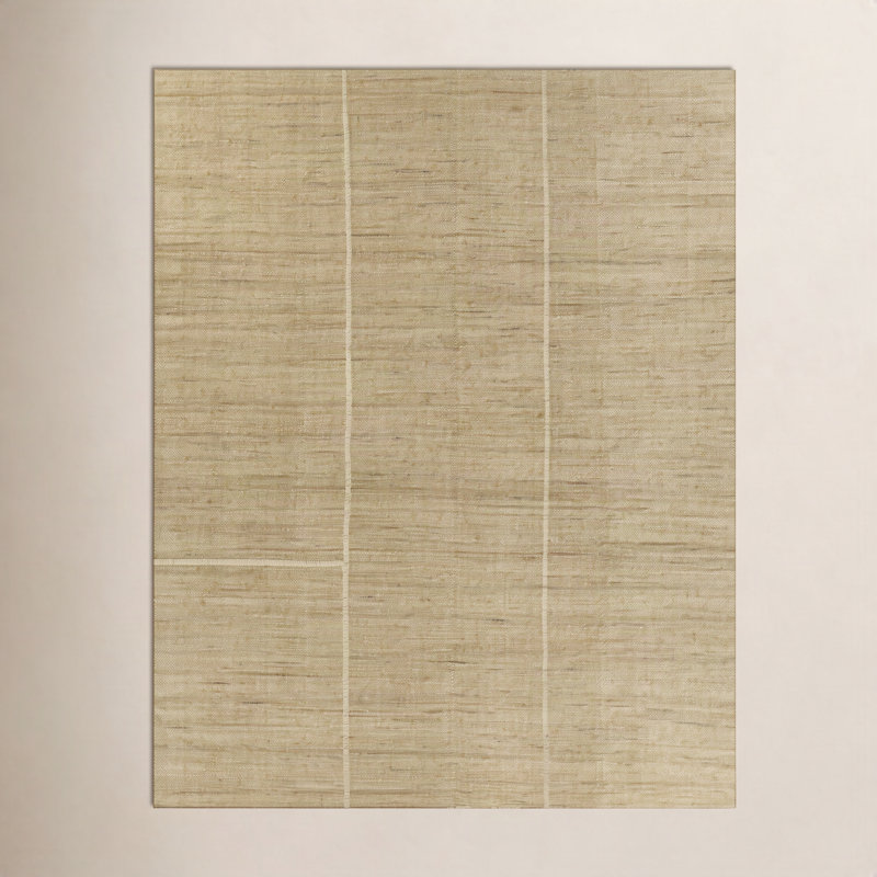 Striped Area Rug in Tan, Rectangle 8' x 11'