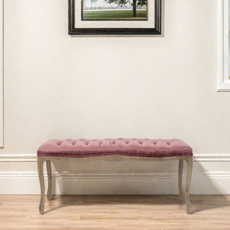 Tabouret en flanelle de bois massif, H 17,72 po x l 39,37 po x P 16,93 po