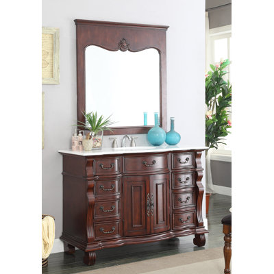 Ensemble de meuble-lavabo simple 50 "avec miroir Trawick