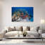 Vibrant Reef Octopus Colorful Vibrant Fish Octopus Nature Ocean Wall Art Print 1 Piece Wrapped Canvas Wall Art-27452063