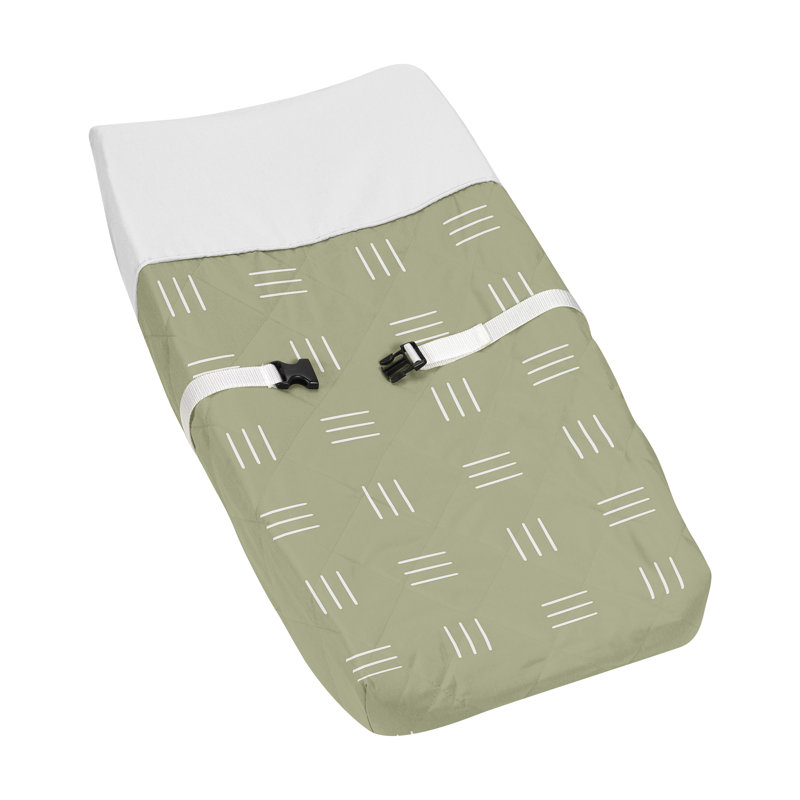 Housse de matelas à langer Boho Mudcloth Hatch par Sweet Jojo Designs, Vert sauge / blanc