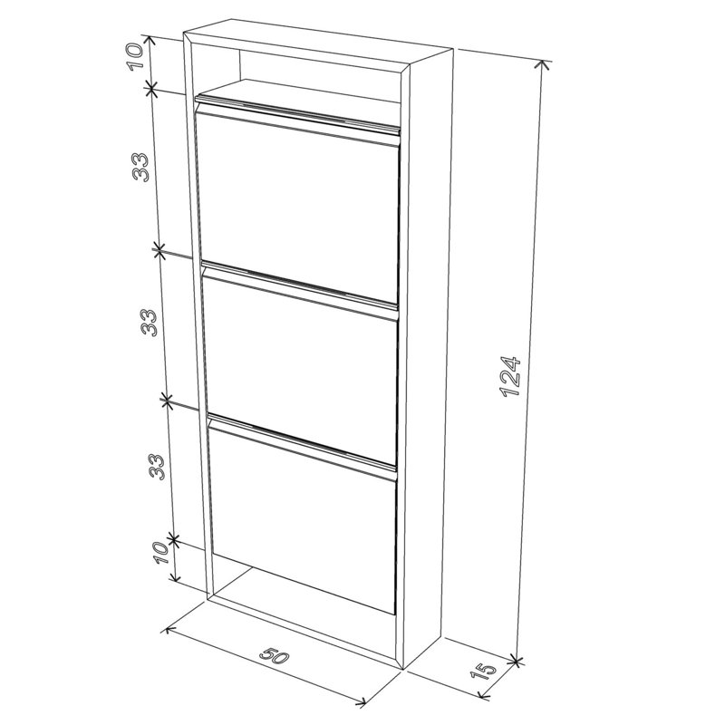 Rangement à chaussures à 3 niveaux en bois de noyer pour un rangement bien organisé avec un sous-sol organisé