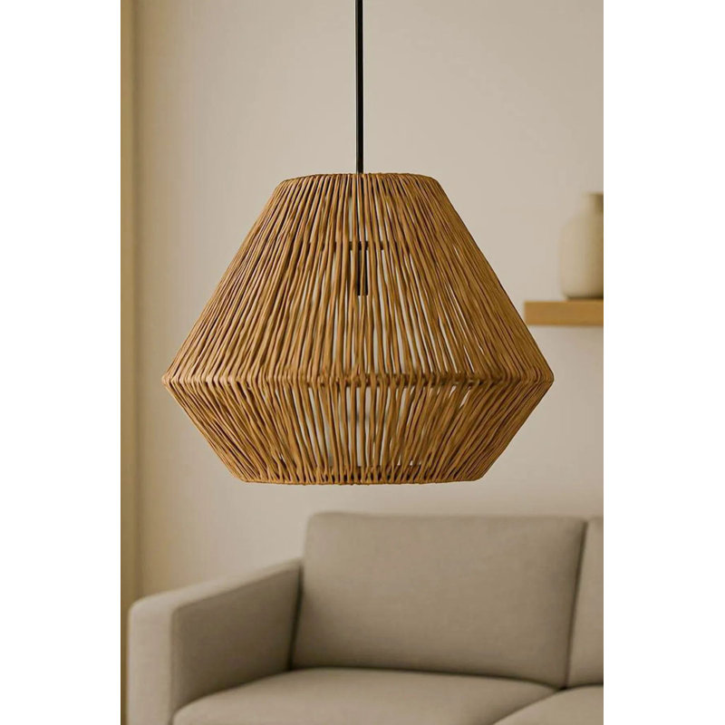Élégant lustre écru à hauteur réglable, structure en métal, 13 po x 10,6 po | Taille du capuchon: 13 po x 5,5 po | 1 x douille E27 (40 W maximum, ampoule non incluse) | Idéal pour le décor du salon et de la salle à manger, design élégant et fonctionnel