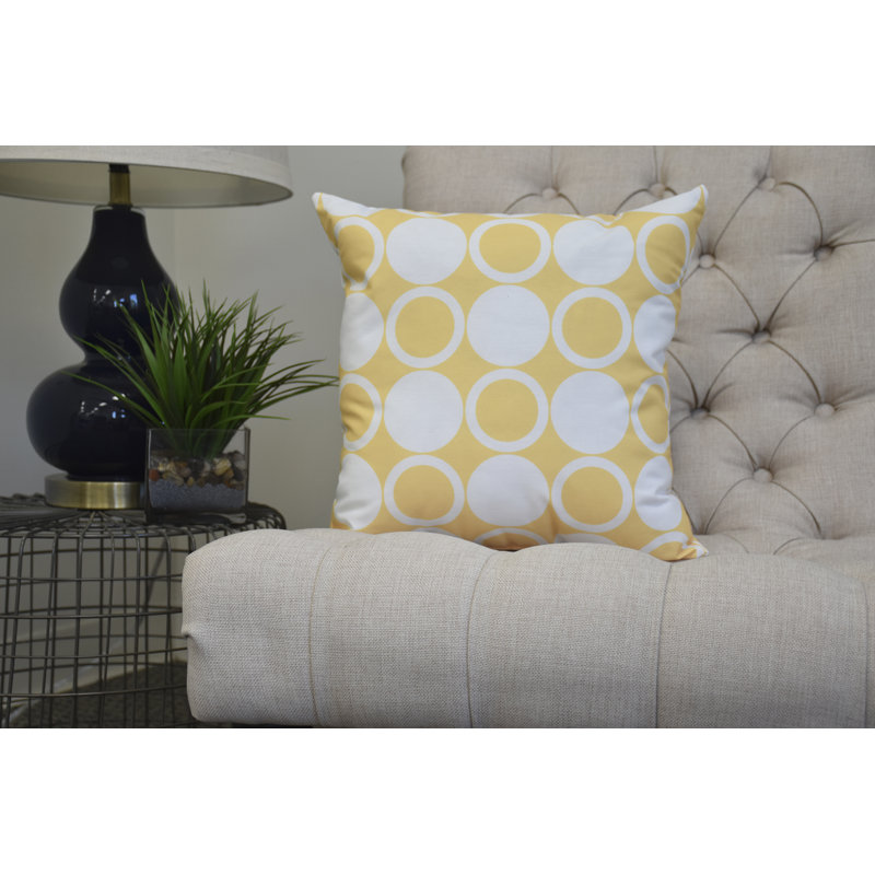 Cuban Flare Geometric Reversible Throw Pillow, Yellow, 16" x 16"