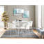 Chaise en métal argenté et similicuir blanc