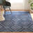 Elginpark Hand Tufted Wool/Cotton Geometric Rug in Ivory/Navy-1250871666