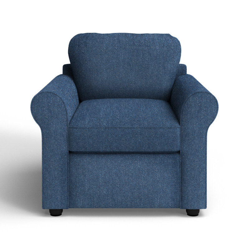 Fauteuil rembourré Warrington, Denim indigo classique