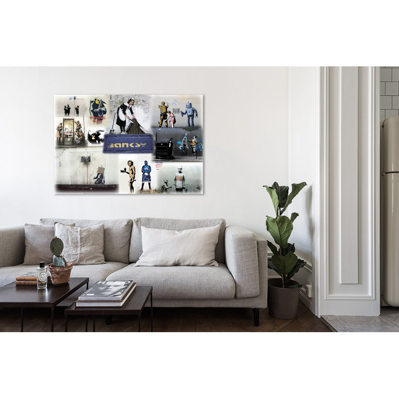 Slight Color Collage by Banksy - Wrapped Canvas Print, 41 cm H x 61 cm W x 4 cm D