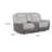 Feo Manual Reclining Loveseat W Console, White Gray Microfiber 76 Inch