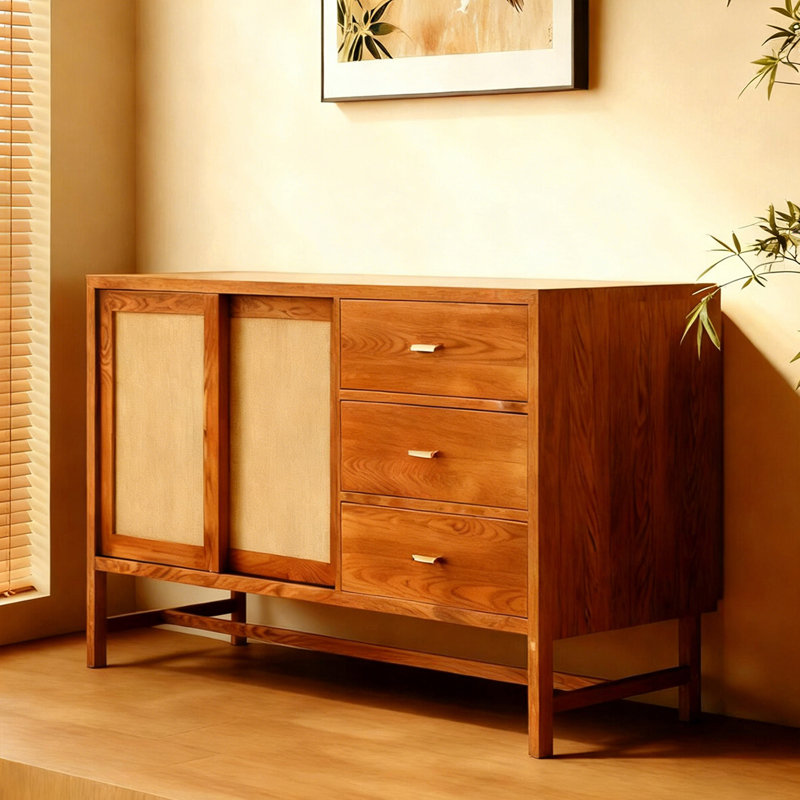 Buffet haut de gamme rétro de style chinois, H 35,4 po x l 47,2 po x P 15,7 po