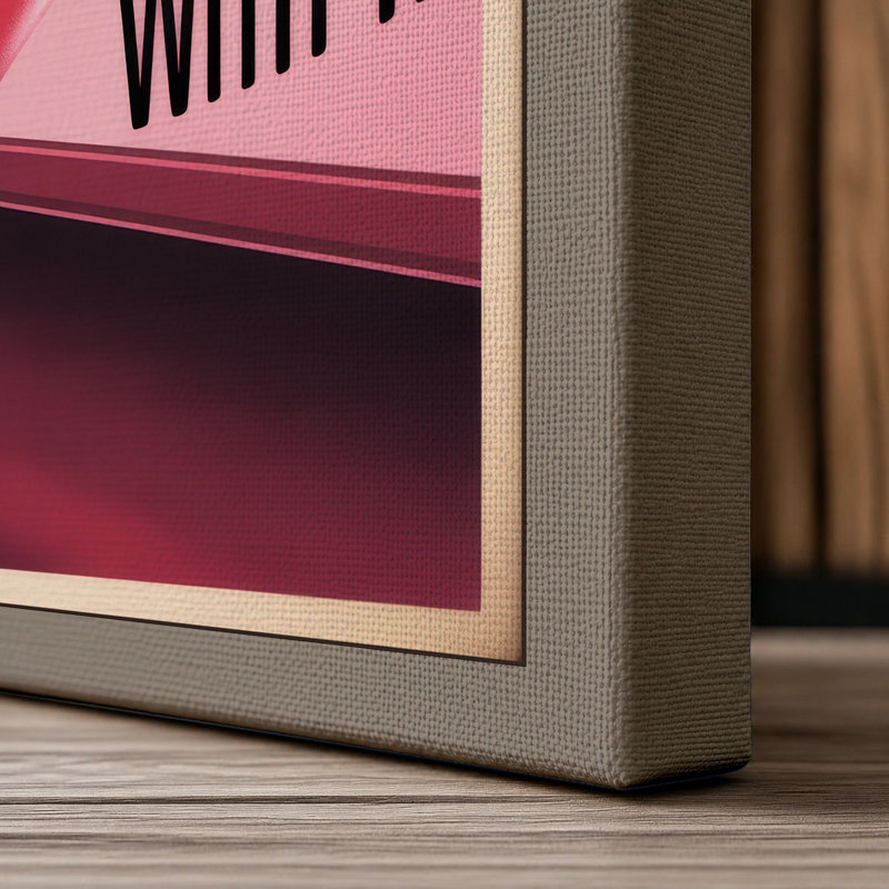 Love Has Everything Retro - Wrapped Canvas, 36x24 - 91.4 x 61.0 cm, Taupe Border