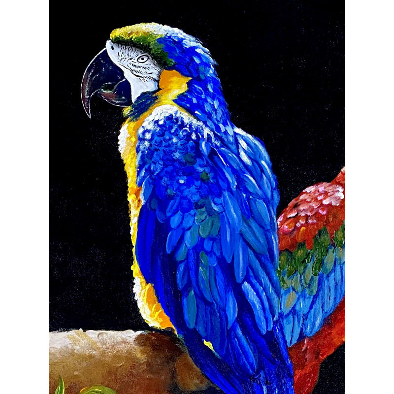 Paire de perroquets | Acrylique sur toile | Par Maliya Pandey