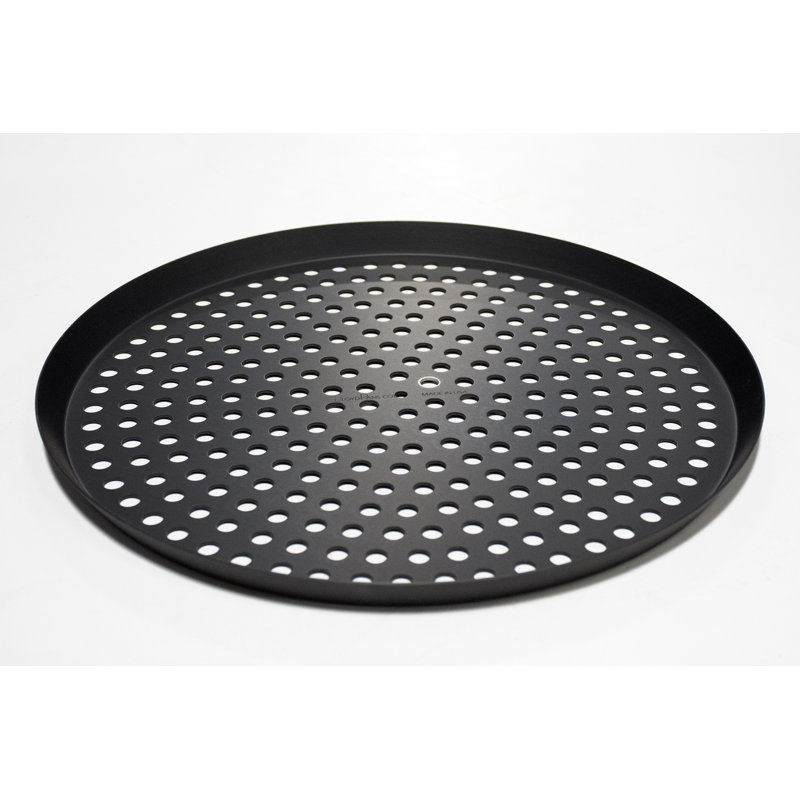 LloydPans Kitchenware Perforated Pizza Pan, 0.75" H x 14.13" W x 14.13" D